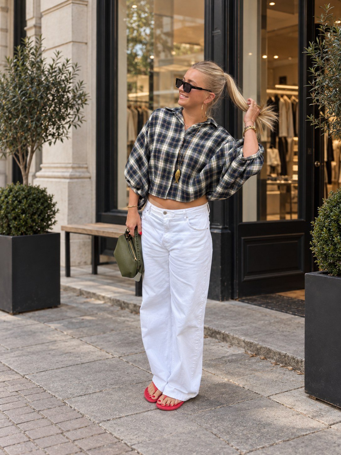 European street style outside a boutique